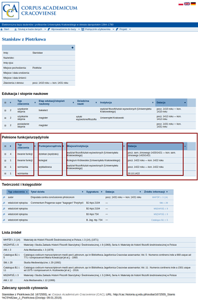 Pełnione funkcje/urzędy/role