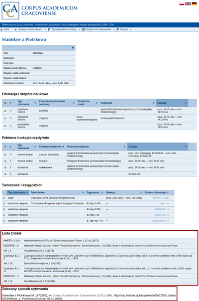 Lista źródeł. Bibliografia uzupełniająca. zalecany sposób cytowania